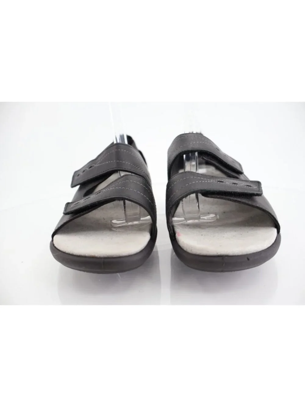 Hotter England Women's Florence Sandal Size 10 Black Leather Adjustable Strap